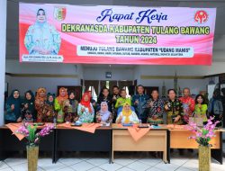 Pj. Ketua Dekranasda Kab. Tulang Bawang, hadiri acara rapat kerja Dekranasda tahun 2024