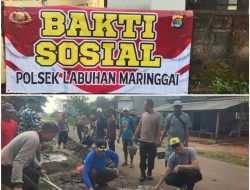 Sinergi Polri, Pemerintah, dan Masyarakat di Lampung Timur, Jalan Rusak Ditambal Demi Keselamatan Pengguna